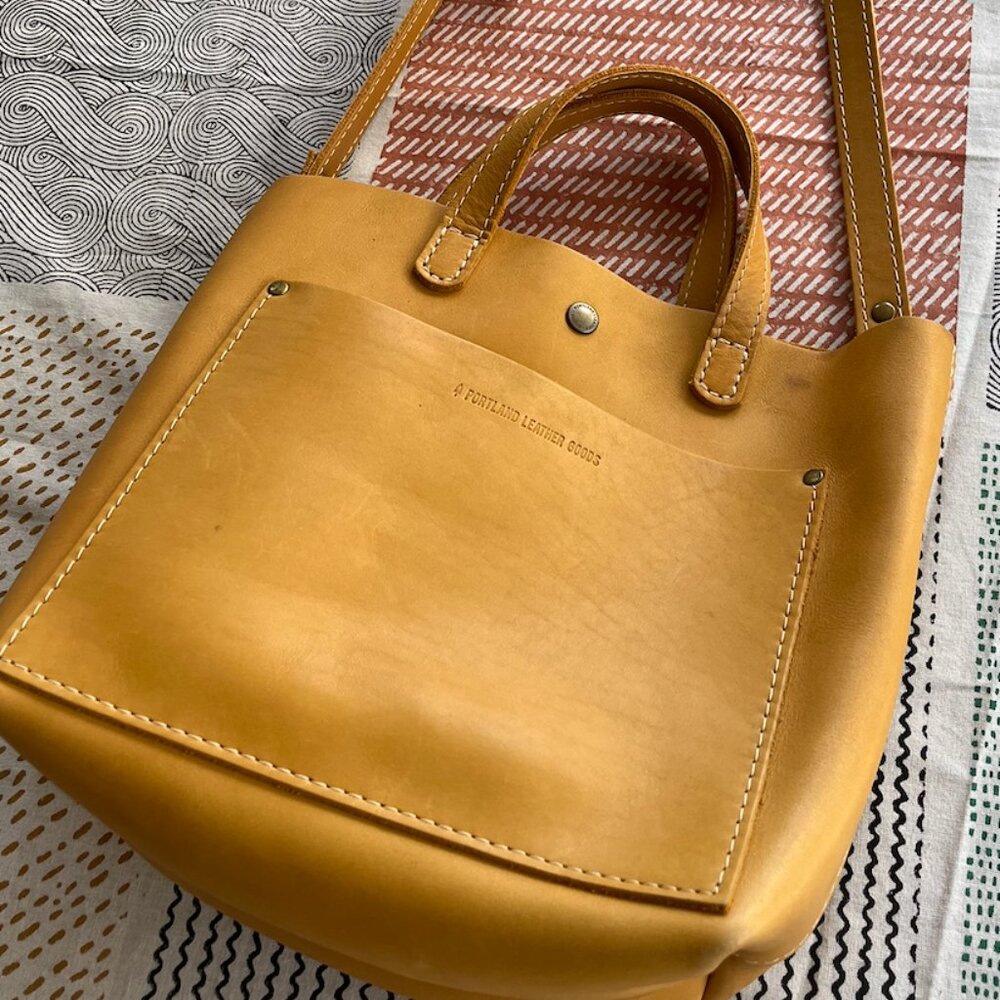 Portland Leather Sunflower Mini crossbody tote bag